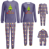 Podudaranje obiteljske božićne pidžame Set za spavanje za spavanje Božić Grinch tiskane veličine za