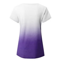 Ženska bluza Gradient V-izrez Srodne majice s kratkim rukavima Tops obične majice za žene