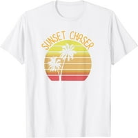 Sunset Chaser Beach Odbitnik za odmor Palm Tree Sand i Sun Bearin Majica