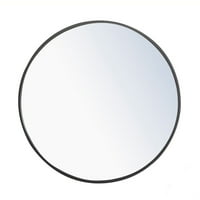Metalni okvir okrugli ogledalo crni finiš