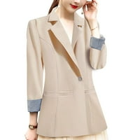 Ženski poslovni kaput s dugim rukavima tanka tanka jakna za jakna za flanel zip ženske jakne pune zip