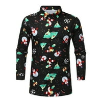 Aueooeo Muška jesen i zimska modna povremena božićna majica dugih rukava Top klirensa vruća prodaja