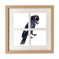 Duboka plava papagaj ptica Art Deco modni okvir Zidna stolna zaslon zaslon za prikaz slike