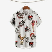 Muška košulja Mask Havajska majica za muškarce Srednja odjeća Harajuku Muška odjeća Etnic Lapl dugme Majica Modna slobodno vrijeme TOP BluZA