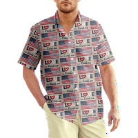 4. jula muška havajska majica USA Nacionalna zastava Košulja grafički košulja dnevni kratki rukav Ispis odjeće odjeća