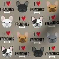 Tkanina od kašike - Francuski psi vole francuske buldoge sa srednjim smeđim buldogom kućni ljubimac