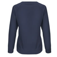 Dyegold dukserica za žene Pen Ležerne prilike dugih rukava Labavi trendi suncokret grafički pulover