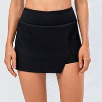 Finelylove ženske hlače Yoga kratke hlače za tinejdžerske djevojke srednje struk Rise Yoga Solid Black