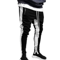 Fusipu Men Tweatpants Kontrastne boje elastične struke nacrtavajuće prozračne jesenske pantalone za
