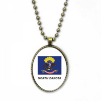 Sjeverna Dakota Zastava profila Ogrlica vintage lančana privjesak na nakitu