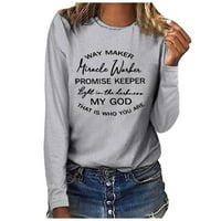 Dugi pulover za ispis Top majica za bluze s rukavima Žene O-izrez Ženska majica za izgaranje Majice