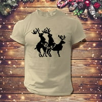 Muške kancelarijske košulje Božićni tiskani O-izrez kratki rukav vrhovi djelomično drvo udobne plus