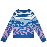 Ženske pulover Dukseri žene Zimske okrugli vrat Leopard pleteni pulover džemper s blokom