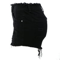 Ženske džepove šljokice Thats Thend Ripped Hot Hlače Ležerne prilike rublje Jean Storks Black XL
