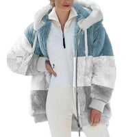 Puntoco Plus Veličina zazor, ženska topla FAUS kaput jakna Zimski patentni zatvarač dugih rukava gornja