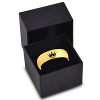 Tungsten Crown King kralja kraljevske šezdjelice za prsten za muškarce Žene Udobnost FIT 18K žute zlatne kupole Polirano