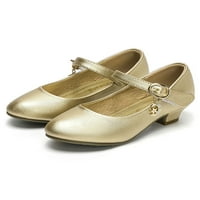 Zodanni djevojke Mary Jane gležnjače princeze cipele cipele cipele s cipelama djeca pumpa djevojke casual zatvorena zlata zlata 1Y