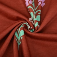 Cleance u iznosu od $ Charella vezeni vrhovi za žene kratki rukav seljački bluzi s majicama V izrez Tradicionalni tunik Ležerne prilike crvene boje