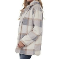 PEDORT WOMENS zimski dugi rukav čvrsti blagi lagani zimski kaput Beige, XL