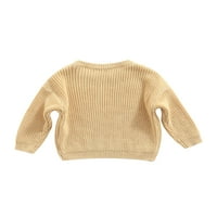 Džemper od papirne boje za bebe, labavi fit dugi rukav pleteni pulover za jesen