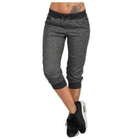 Fanxing ženske hlače za trčanje Cropped Crnctruting Dukset Ljeto Modni trke Capris Hlače Black, Gray,