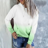 Ženski casual duksevi Dukserište Gradientna vučna kapuljača pulover pulover jesen odjeću Trendy Green,
