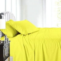 Broj nit egipatski pamučni četverodni lim za krevet postavljen duboka džepna veličina pune boje žute pruge