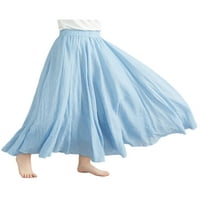 Trowwalk Swing Maxi suknje za žene Ležerne prilike Laise duge A-line suknje Solid Boja elastična struka