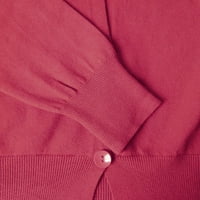Ociviesr Modne ženske gumbi sa solidnim V-izrezom Ležerne prilike rastegnuti pleteni džemper Cardigan Cardigan za žene Otvoreni prednji mrežni kardigan