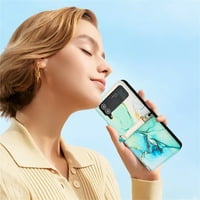 Slučaj Saminore za Samsung Galaxy Z Flip 6,7 , PU kožna futrola Luksuzna mramora bežična kožnica ručna
