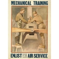 Othom Carbing Crna modernog uokvirenog muzeja Art Print pod nazivom - Mehanička obuka u zračnom uslugu