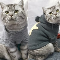 Papaba Duks mačaka, džemper za mačke Pleteni pentagram uzorak s kapuljačom za kože nerdijski stil lijepa
