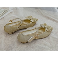 Eloshman Girls Haljine cipele Sparkle princeze cipela Bowknot Mary Jane Uniform Lagana svjetlost Comfort Gold 4Y