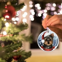 Anuirheih Božićni viseći ukrasi Božićni pas uzorak privjesak božićni ukrasi