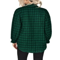 Beiwei Dame Cardigan bluza s dugim rukavima niz elegantna tunika košulja za žene rever na vrhu Green