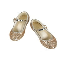 Zodanni djevojke princeze obuće okrugle cipele za cipele za cipele Rhinestone Mary Jane Dječje pete sandale Djevojke neklizne pumpe za crkvene pumpe zlato 7c