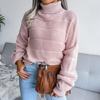 Hoksml džemperi za žene modne turtleneck labave solidne boje Ženske džempere Dugi rukavi pulover Duks