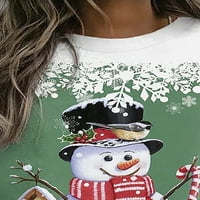 Ženska božićna snjegović Print majica dugih rukava Tun