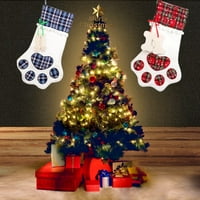 Kućni ljubimac božićne čarape viseći božićnu čarapu Savkom sa velikom šapom za božićne ukrase poklon torba kod kuće favorizira