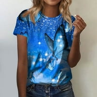Ljetna ušteda! Tofotl ženski vrhovi Ljeto kratkih rukava majice Moda Print CrewNeck Pulover Comfy Soft
