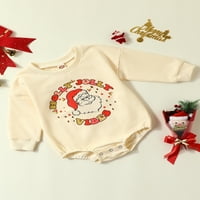 Eyicmarn Božićni toddler Baby Rompers Pisma Santa Ispiši casual Dugim rukavima za dugi rukav za novorođenčad
