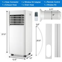COELON BTU Prijenosni klima uređaj, 3-u-zračni hladnjak W Dehumidifier & Fan Mode crna