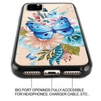 Slim TPU BUMPER + CLEAR HARD POVRATAK ZA Apple iPhone Pro ma 6,5 ​​ , akvarel plavi leptir cvijet