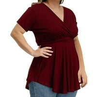 Majice za žene Ležerne prilike Crvene žene Ljeto Modni Ležerne prilike Velike veličine Kratki rukav