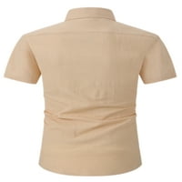 HAITE muškarci vrši kratki rukav ljetni košulje s majicom za bluzu za bluzu plaža rever na majici Khaki