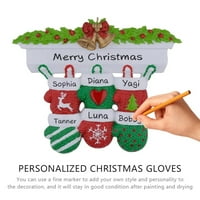 FEIOANA Obiteljski odmor Zimski pokloni, ukrasi božićne drvve, personalizirane božićne rukavice, ukras