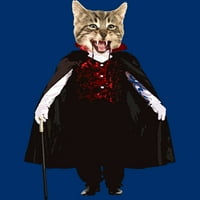 Catcula Cat Kitten Dracula Slatka smiješna Halloween majica MENS Royal Blue Graphic Cisterna Vrh - Dizajn