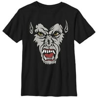 Dječakov izgubljeni bogovi Halloween Werewolf Face Grafic Tee Crna mala