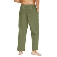 Muške pamučne pantalone, elastične struine labave fit nacrtajuće jogger pantalone, ljetne casual joga