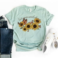 Pustite da vam lagana sija majica s majicom cvjetna mjesec ljetni boho pozitivni poklon Christian TEE